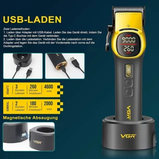 ماشین اصلاح موی سر و صورت شارژی وی جی ار مدل V-885 S2 مجموعه 2 عددی 102940274