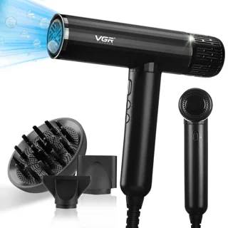 سشوار حرفه‌ای 1600-1900 وات وی جی ار مدل V-427، موتور AC، وزن 550 گرم، المنت سرامیک، دارای 102997648