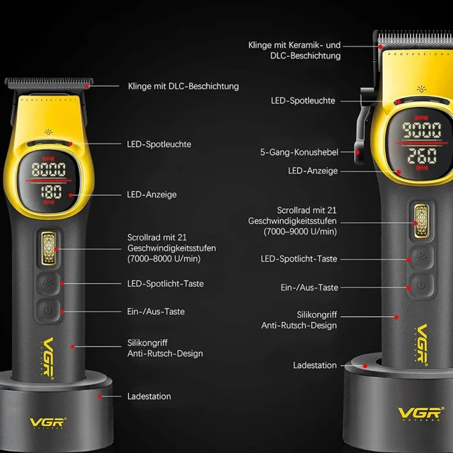 ماشین اصلاح موی سر و صورت شارژی وی جی ار مدل V-885 S2 مجموعه 2 عددی 102940257