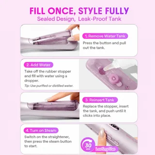 دستگاه حالت‌دهنده مو شیگلم مدل Hydra Shot Steam Blowout Brush Pro سایز 38 میلی‌متر با تکنو 102704038