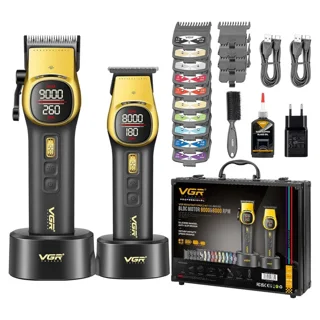 ماشین اصلاح موی سر و صورت شارژی وی جی ار مدل V-885 S2 مجموعه 2 عددی 102940256