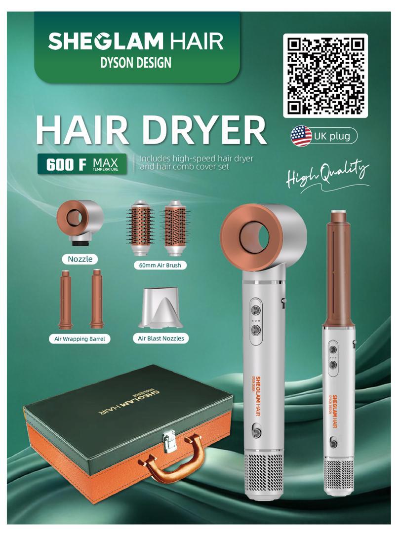 پک سشوار چندکاره شیگلم مدل Dyson Design موتور BLDC (بدون فر مو)